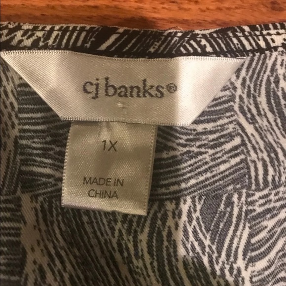 CJ Banks Zebra Animal Print Long Sleeve Top Plus - Picture 3 of 8